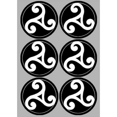 Bretagne triskel (6 stickers de 9cm) -  Sticker/autocollant