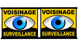 voisinage surveillance - 2fois 10cm - Sticker/autocollant