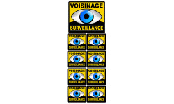 voisinage surveillance - 1fois 10cm - 8fois 5cm - Sticker/autocollant