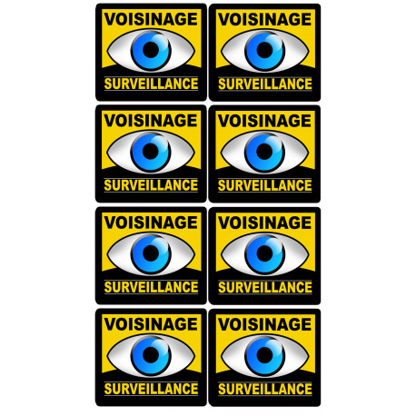 voisinage surveillance - 8fois 5cm - Sticker/autocollant