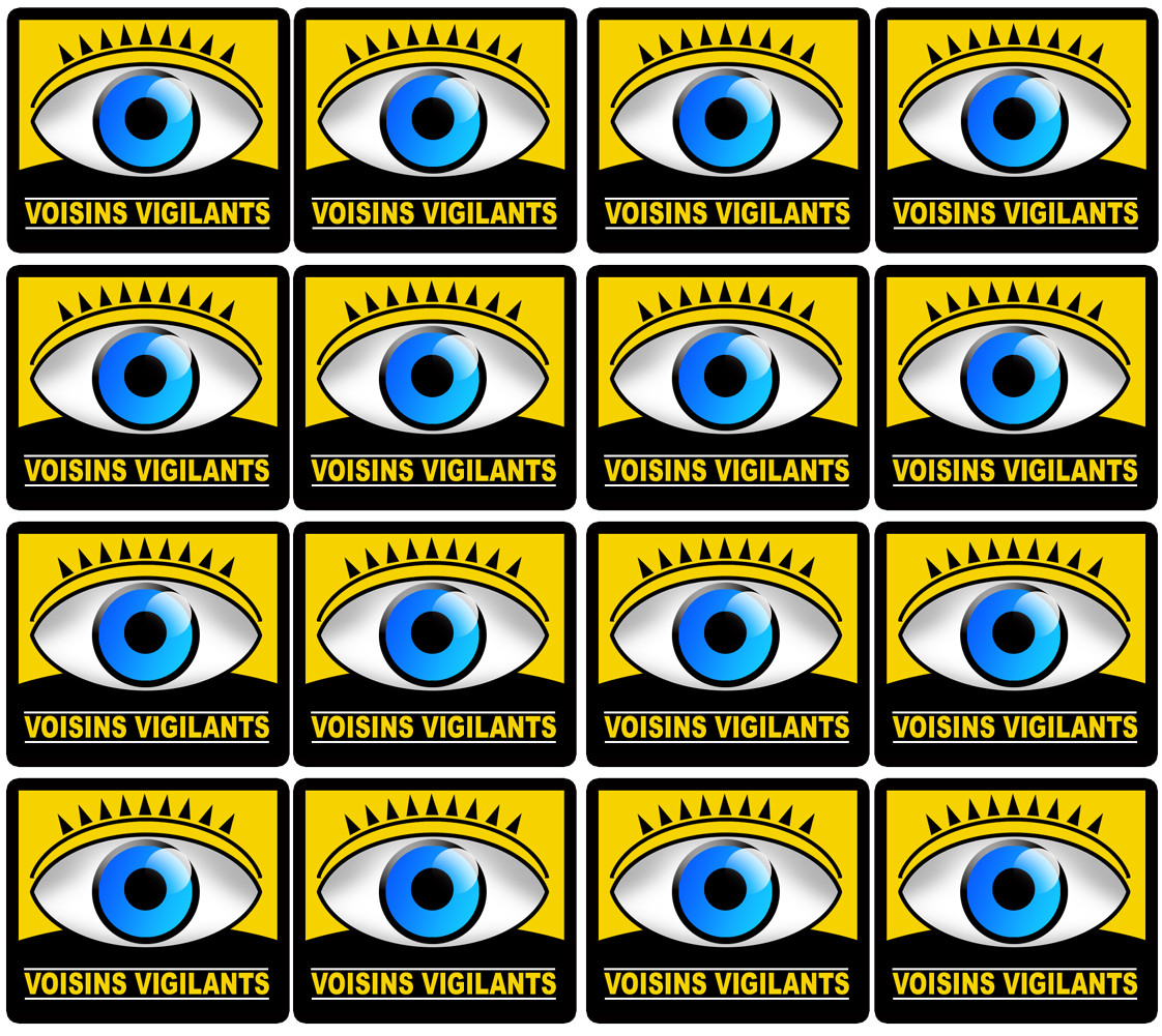 voisinage surveillance - 16fois 5cm - Sticker/autocollant