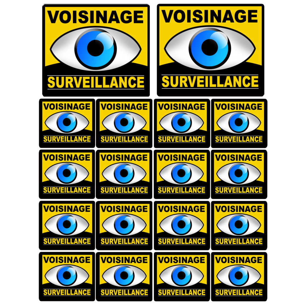voisinage surveillance - 2fois 10cm - 16fois 5cm - Sticker/autocollant