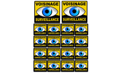 voisinage surveillance - 2fois 10cm - 16fois 5cm - Sticker/autocollant