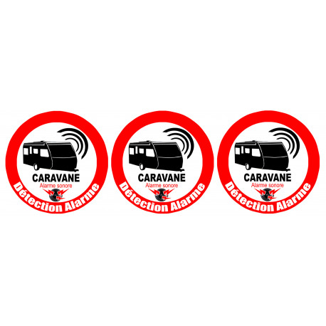 Alarme pour Caravane -  stickers de 5cm - Sticker/autocollant