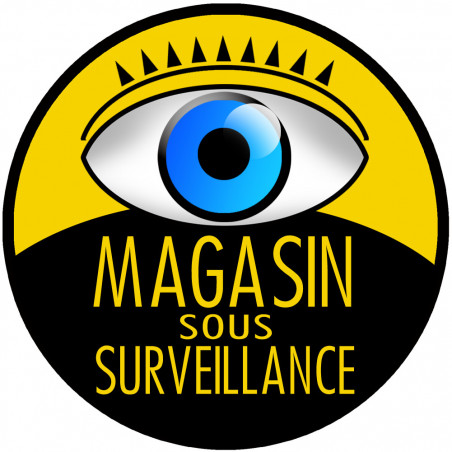 Sticker / autocollant : Magasin sous surveillance - 15x15cm