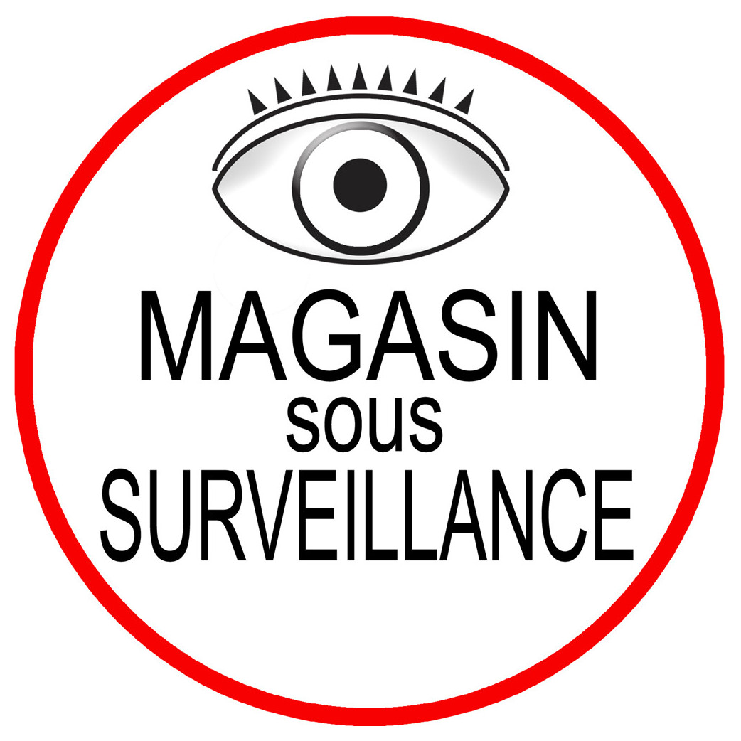 Magasin sous une surveillance - 10x10cm - Sticker/autocollant