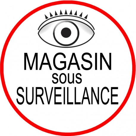 Magasin sous une surveillance - 10x10cm - Sticker/autocollant