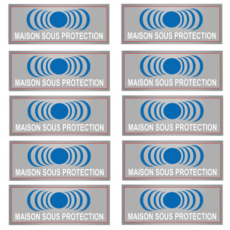 maison sous protection - 10 stickers de 7x2.5cm - Sticker/autocollant