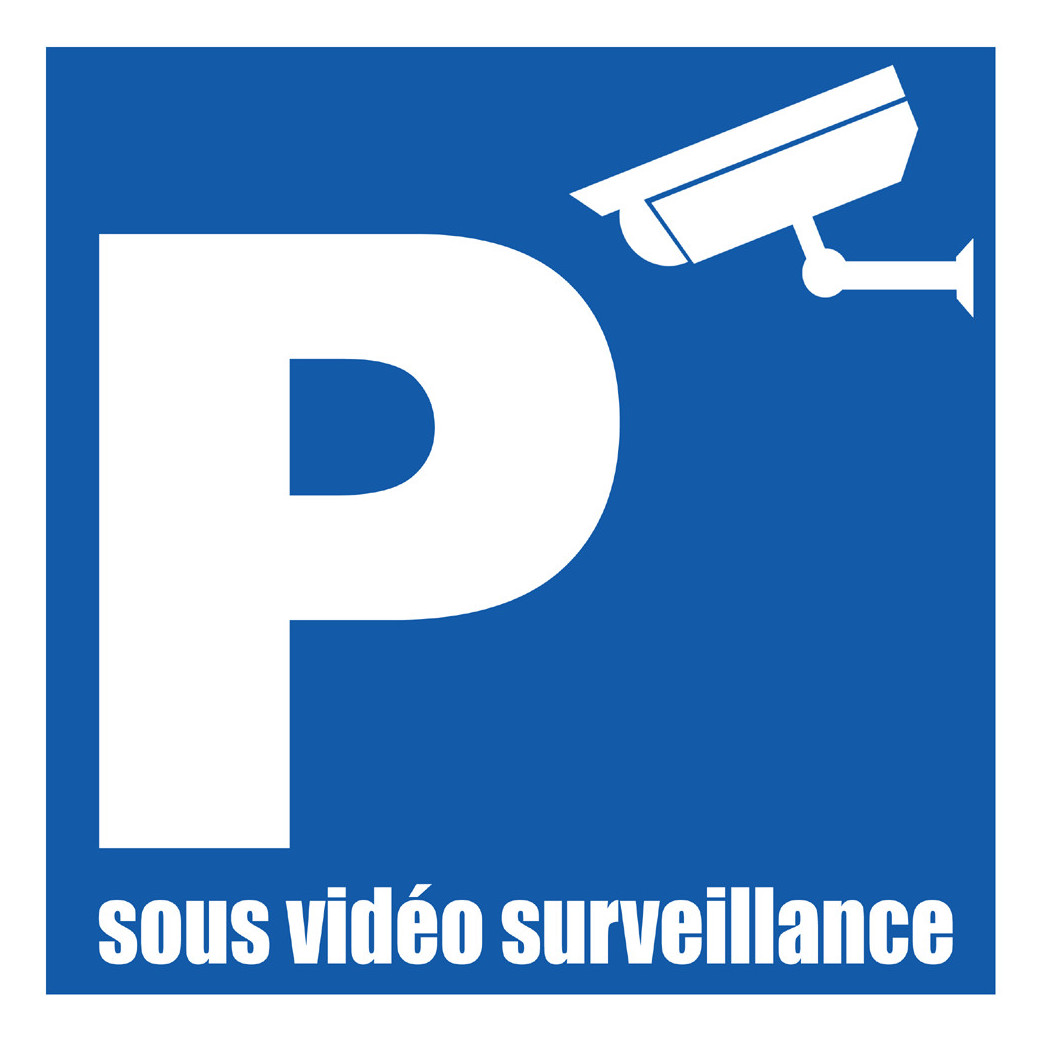Parking sous vidéo surveillance - 20x20cm - Sticker/autocollant