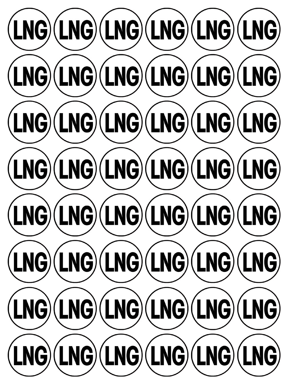 Série LNG - 48 stickers de 2.8cm - Sticker/autocollant