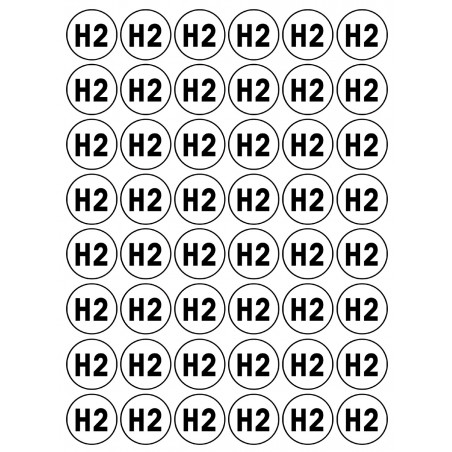 Série H2 - 48 stickers de 2.8cm - Sticker/autocollant Série H2 - 48 stickers de 2.8cm - Sticker/autocollant