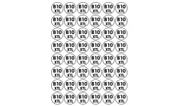 Série B10 - XTL - 48 stickers de 2.8cm - Sticker/autocollant