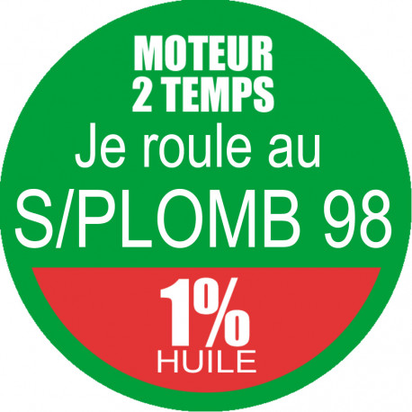 SANS PLOMB 98 - mélange 1 de 10cm - Sticker/autocollant