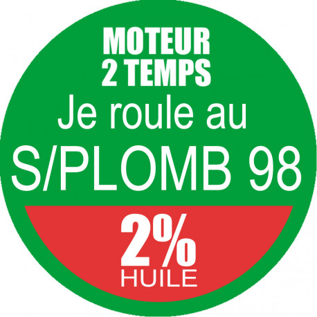 SANS PLOMB 98 - mélange 2 de 5cm - Sticker/autocollant
