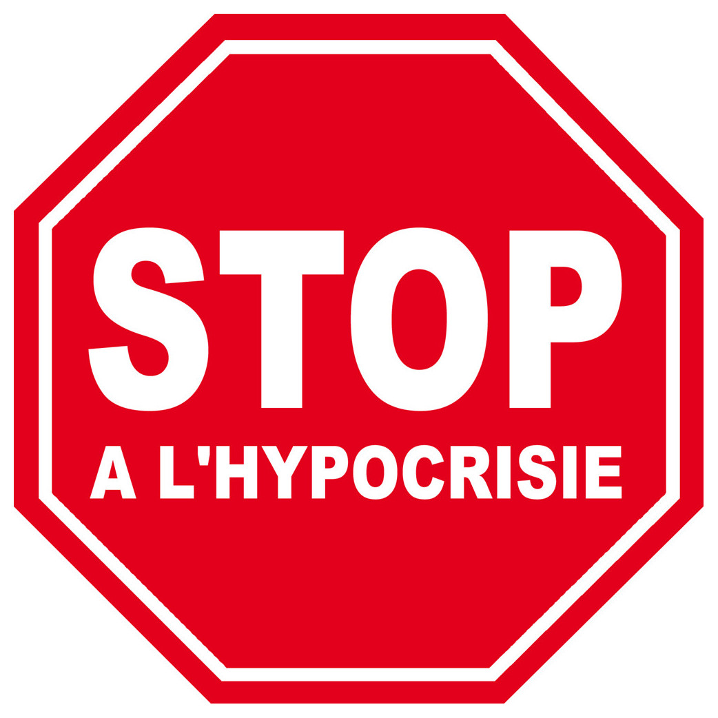 hypocrisie STOP - 5x5cm - Sticker/autocollant