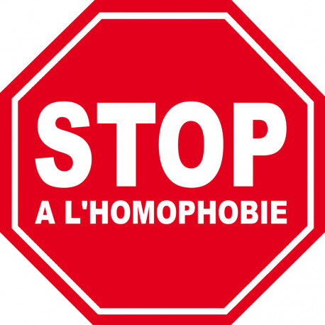 stop à l'homophobie - 5x5cm - Sticker/autocollant