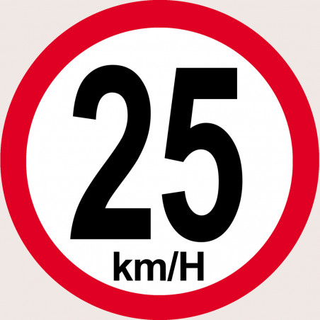 Disque de vitesse adhésif 25 km/h