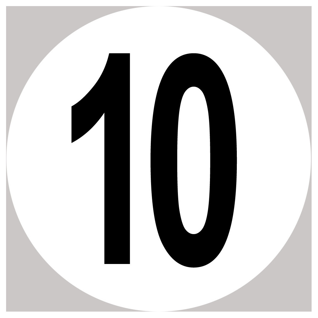 Disque de vitesse 10 - 10cm - Sticker/autocollant