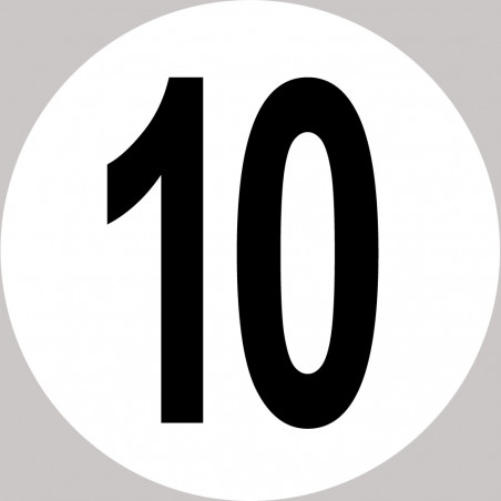 Disque de vitesse 10 - 10cm - Sticker/autocollant Disque de vitesse 10 - 10cm - Sticker/autocollant