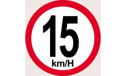 Disque de vitesse 15Km/H bord rouge - 15cm - Sticker/autocollant