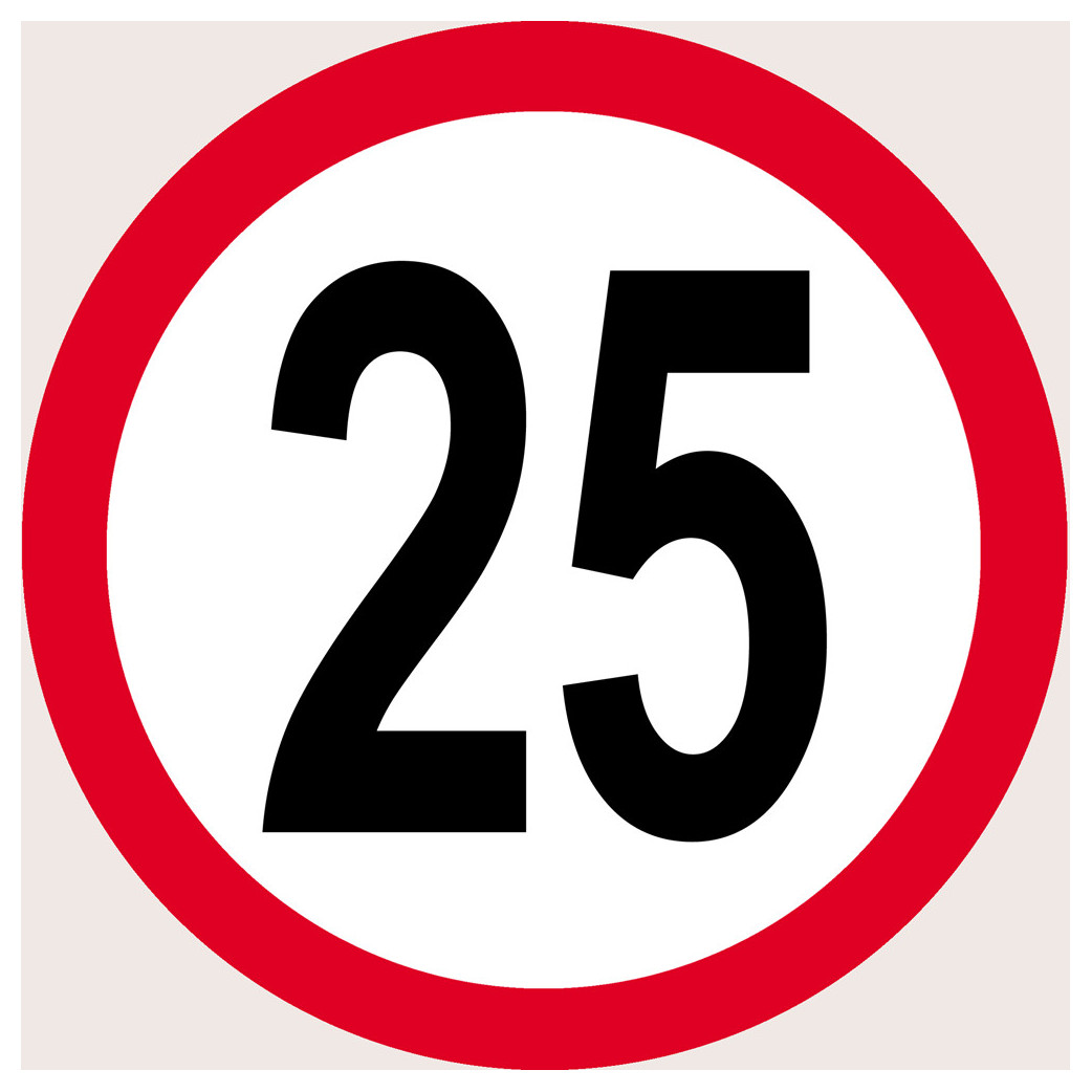 Disque de vitesse 25km/h rouge (15cm) - Sticker/autocollant