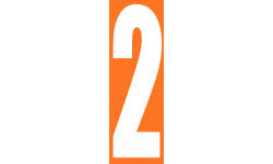 numéro orange 2 - 30x10cm - Sticker/autocollant