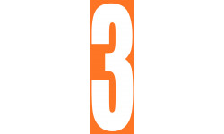 numéro orange 3 - 30x10cm - Sticker/autocollant