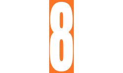 numéro orange 8 - 30x10cm - Sticker/autocollant