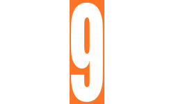 numéro orange 9 - 30x10cm - Sticker/autocollant