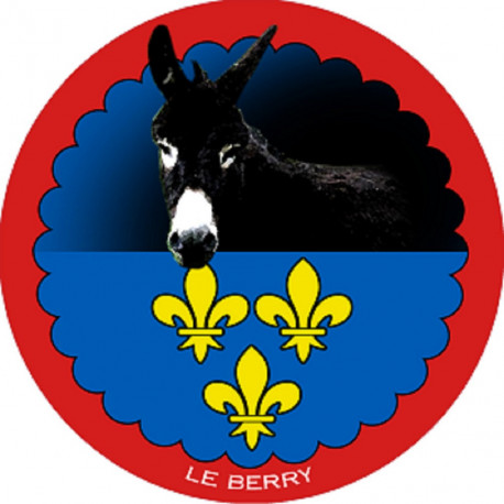 L'âne grand noir du Berry - 15 cm - Sticker/autocollant