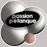 passion pétanque - 20x20cm - Sticker/autocollant