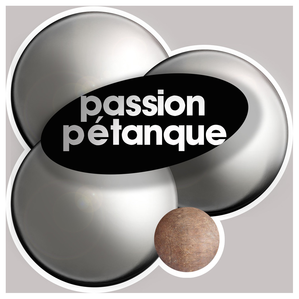 passion pétanque - 10x10cm - Sticker/autocollant
