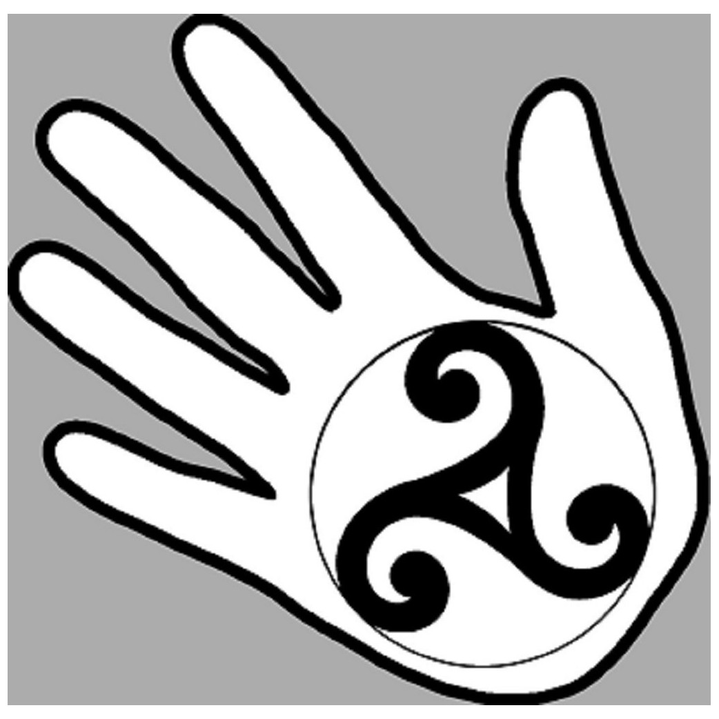 main triskel noir fond blanc - 15x15cm - Sticker/autocollant