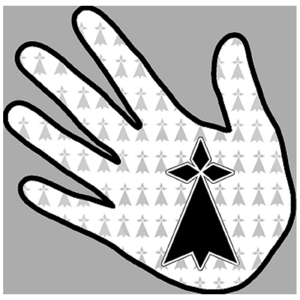 main hermine - 15x15cm - Sticker/autocollant