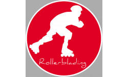 rollerblading rouge - 5cm - Sticker/autocollant