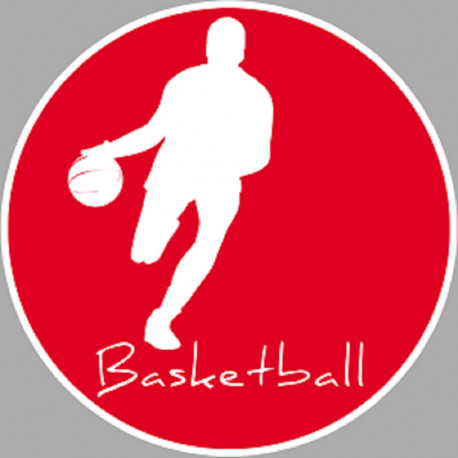 Basket-ball silhouette - 5cm - Sticker/autocollant