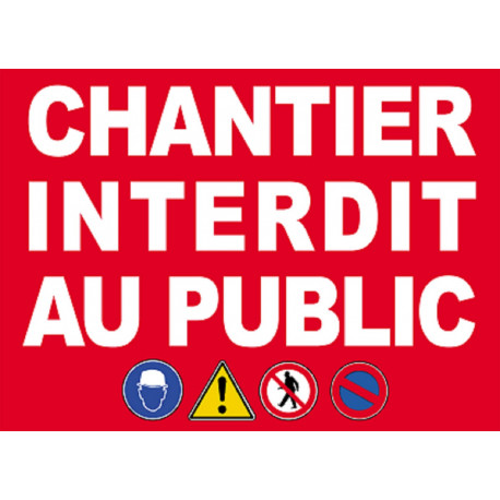 Chantier interdit au public - 13.8x10cm - Sticker/autocollant