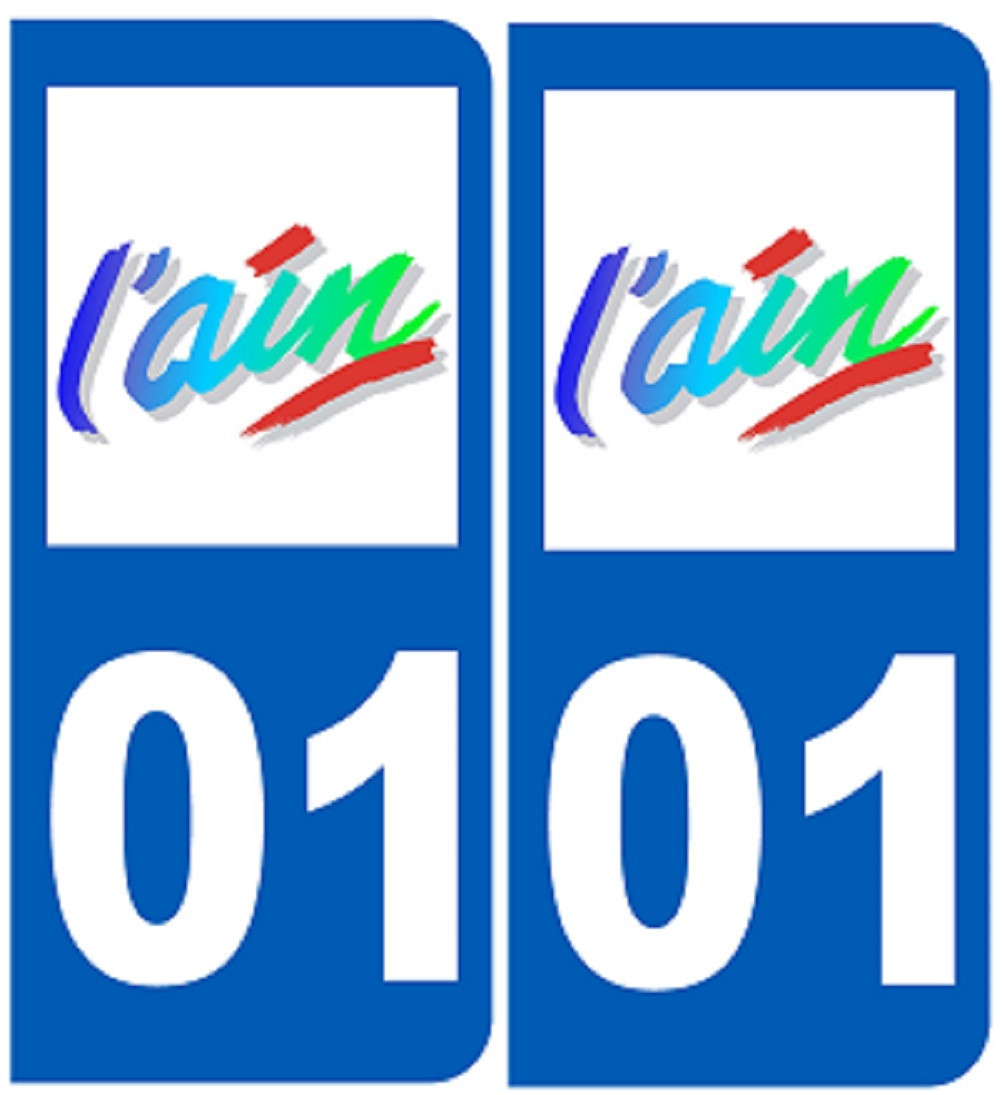 immatriculation 01 (l'Ain) - Sticker/autocollant