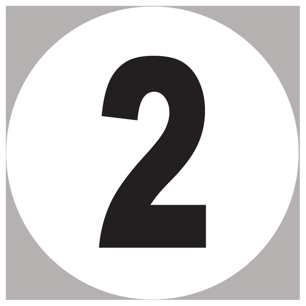 numéro 2 - 10x10cm - Sticker/autocollant