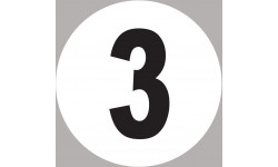 numéro 3 - 5x5cm - Sticker/autocollant