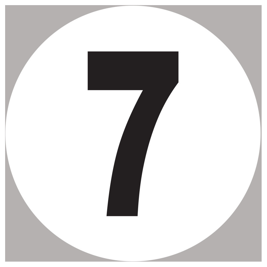 numéro 7 - 10x10cm - Sticker/autocollant