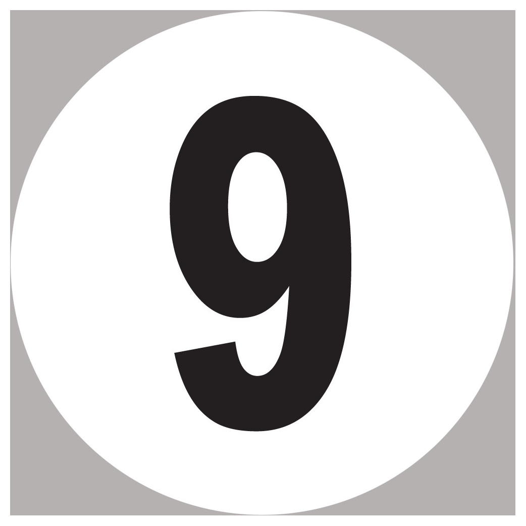 numéro 9 - 5x5cm - Sticker/autocollant