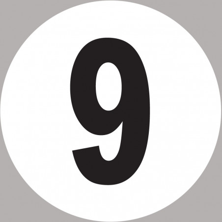 numéro 9 - 5x5cm - Sticker/autocollant numéro 9 - 5x5cm - Sticker/autocollant