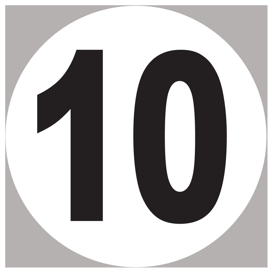 numéro 10 - 10x10cm - Sticker/autocollant