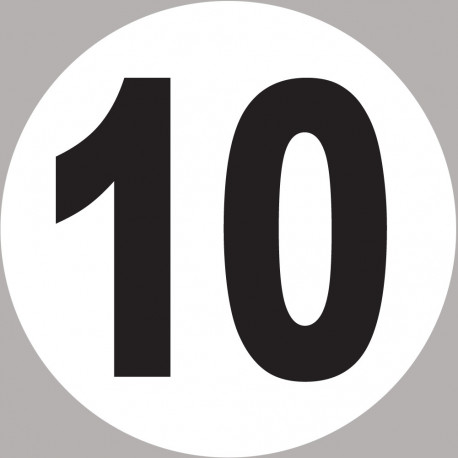 numéro 10 - 10x10cm - Sticker/autocollant