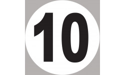 numéro 10 - 15x15cm - Sticker/autocollant