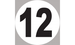 numéro 12 - 5x5cm - Sticker/autocollant