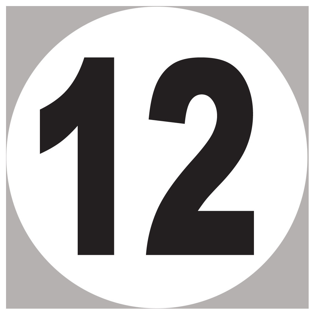 numéro 12 - 20x20cm - Sticker/autocollant