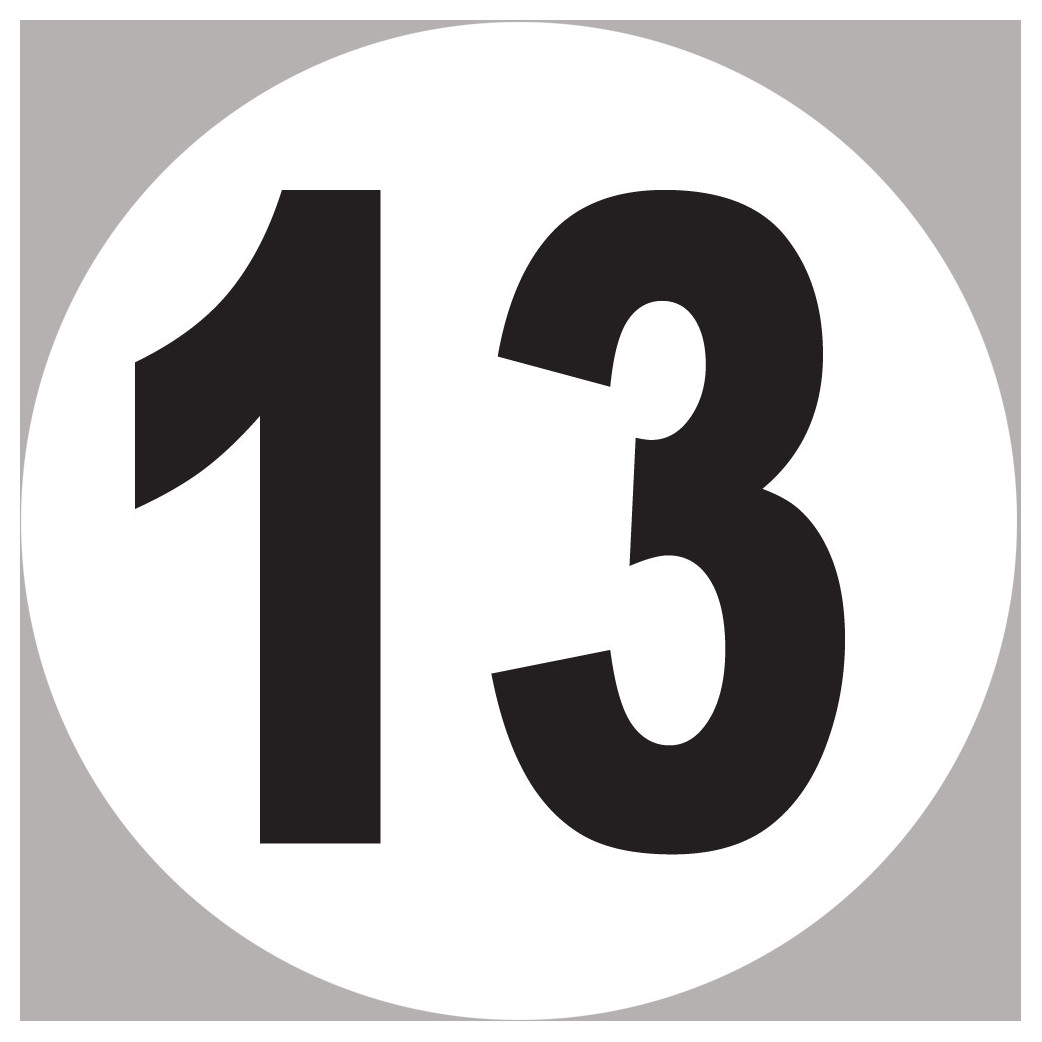 numéro 13 - 15x15cm - Sticker/autocollant