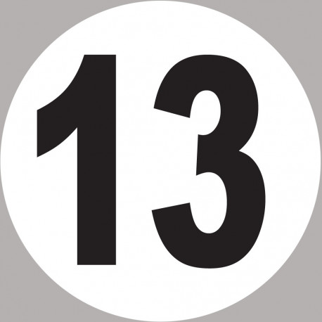 numéro 13 - 15x15cm - Sticker/autocollant